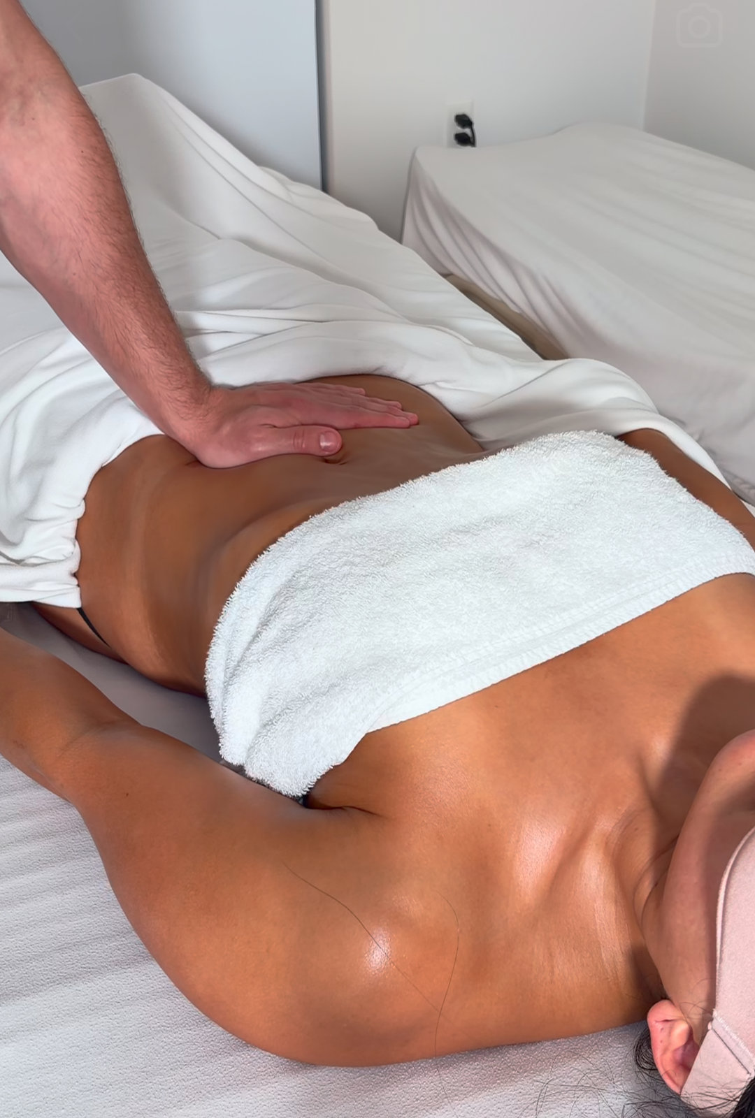 Deep tissue work along the back